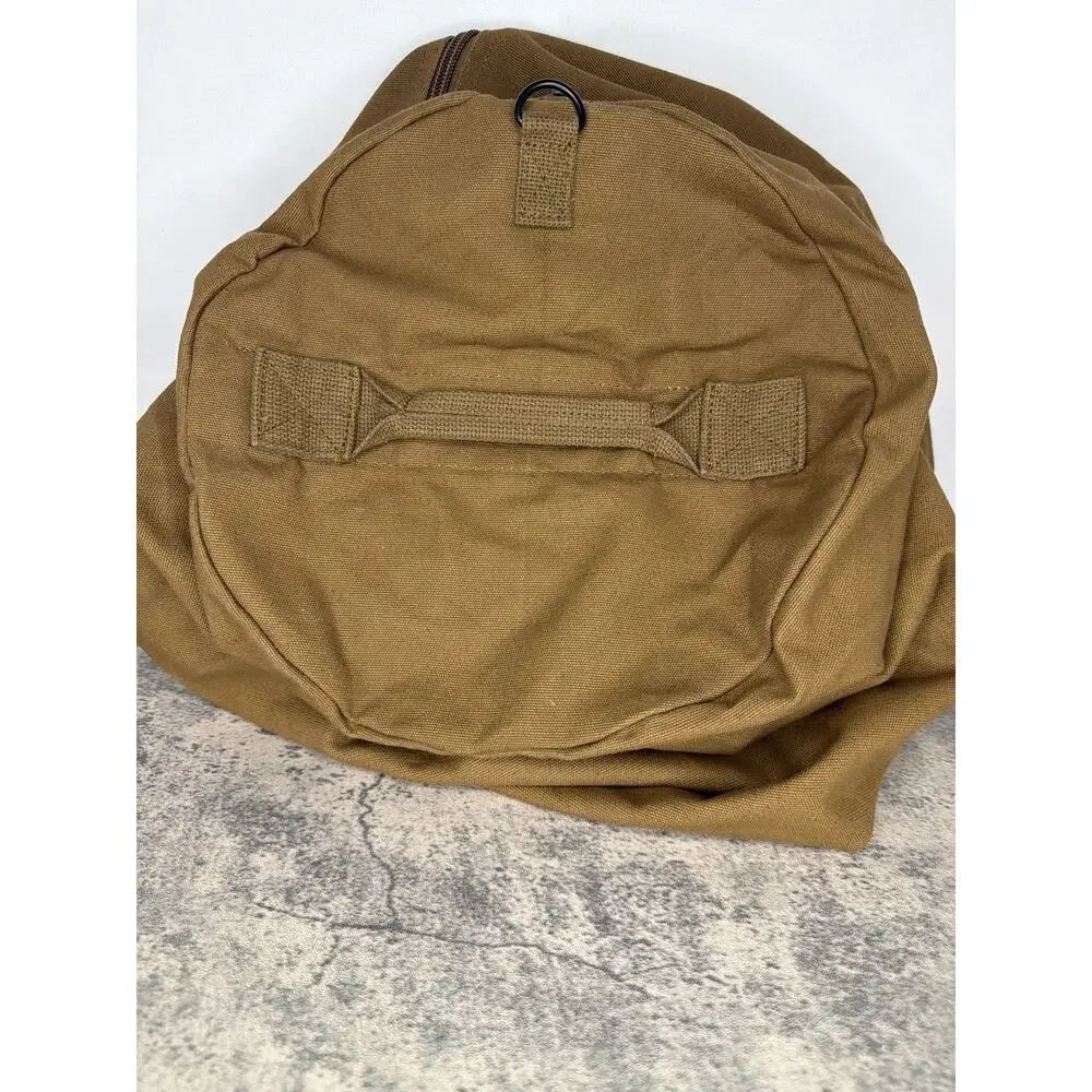 Heavyweight Cotton Canvas Duffle Bag with Side Zipper, Carryall- Standard Size